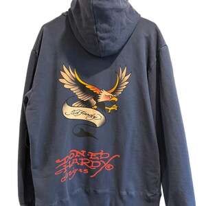 Ed Hardy by Christian Audigier Navy Blue Eagle Graphic Zip-Up Hoodie